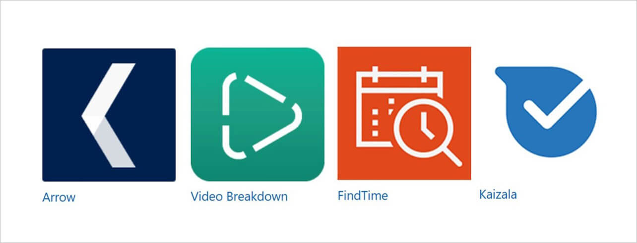 Four app icons